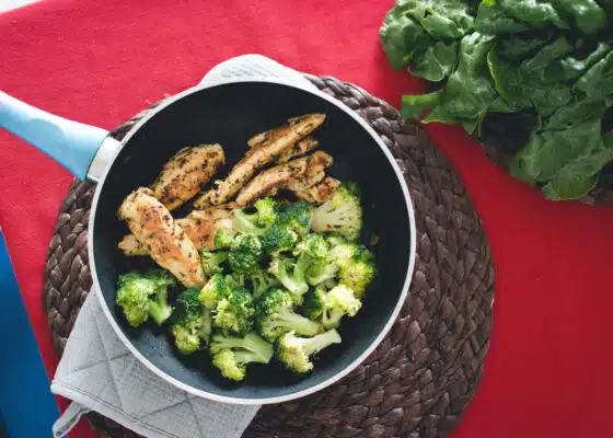 Chicken breast steak with broccoli